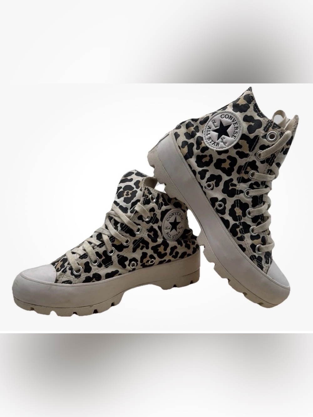 Converse Chuck Taylor All Star High Top Platform Sneakers Leopard Size 7.5